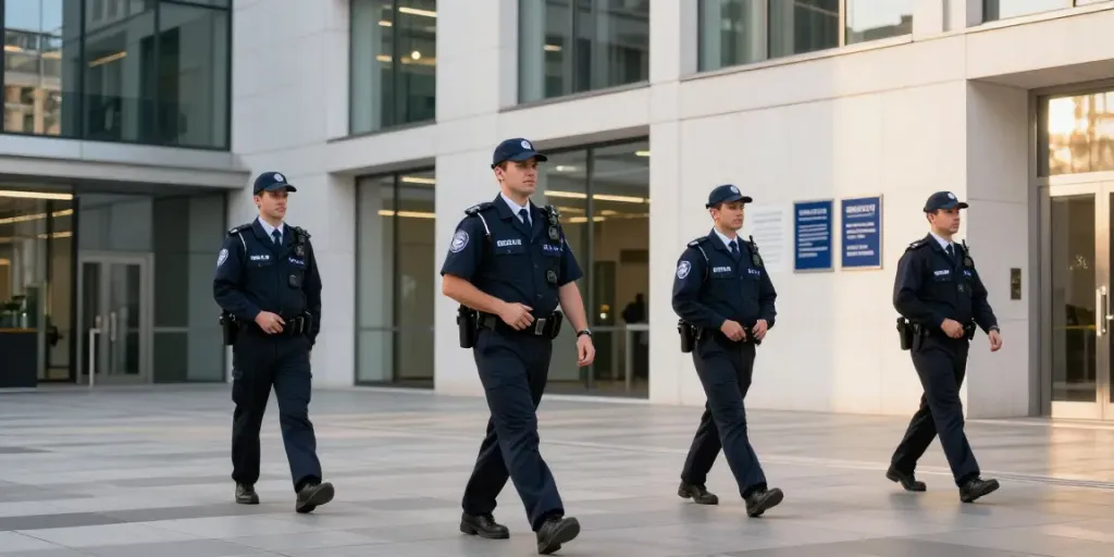 Security Services team providing professional protection in London corporate office.