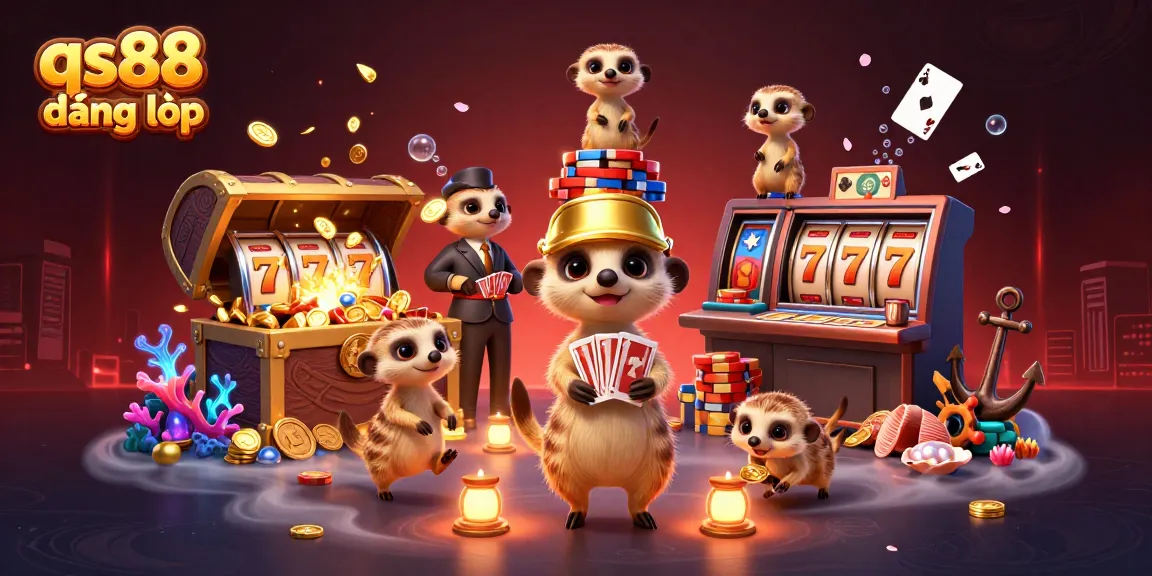 Spin the reels and join the fun at qs88 đăng nhập with this vibrant casino illustration