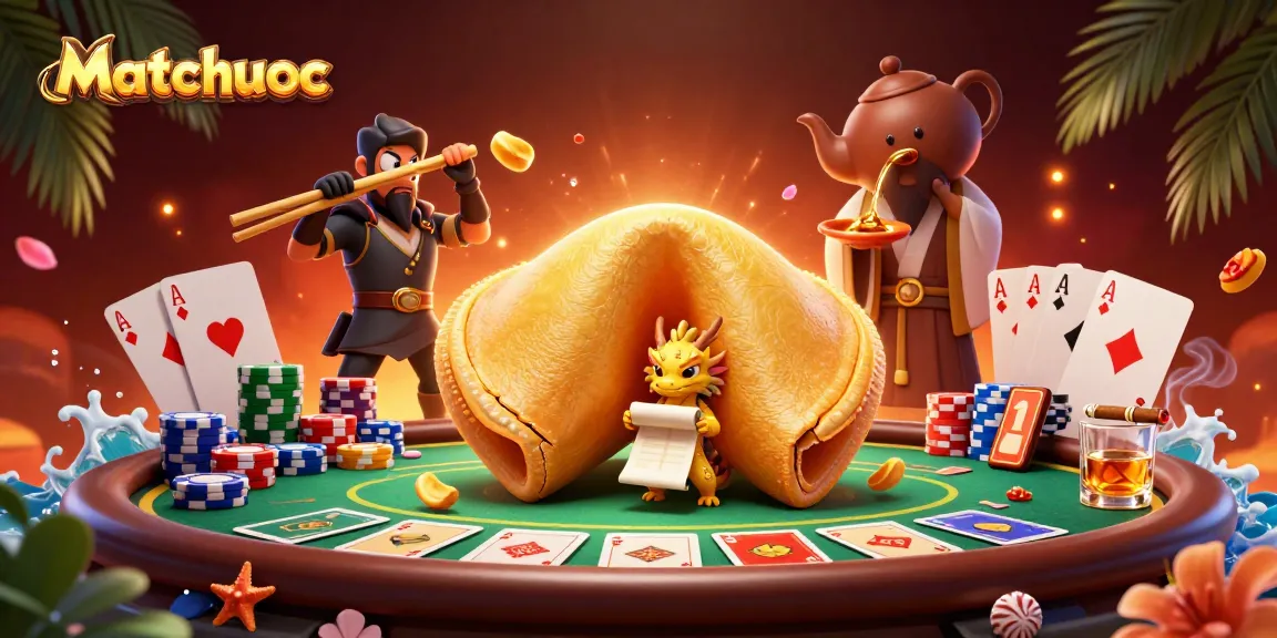 Experience exhilarating poker action with matchuoc featuring a wise dragon and vibrant casino elements.