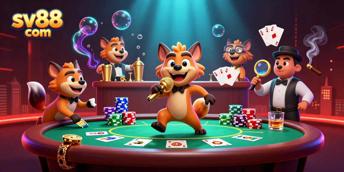 Experience thrilling moments in sv88 com with hyenas at a comedy casino, enjoying poker and drinks.