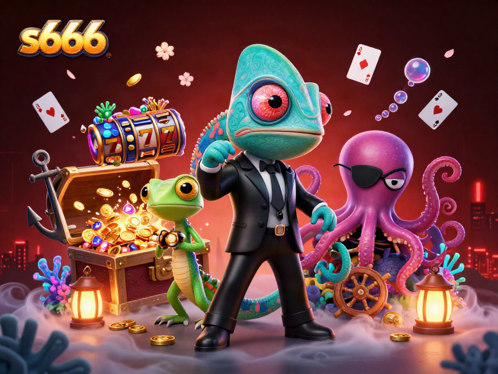 Engage with thrilling slots at s666 casino, featuring colorful characters and dynamic game elements.