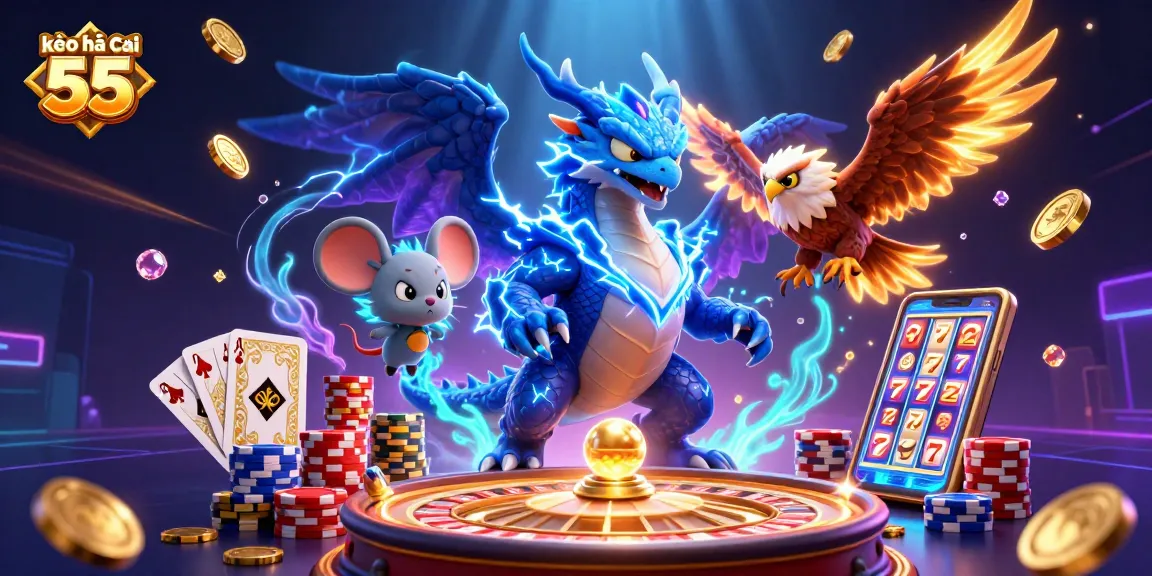Engage with kèo nhà cái 55 as electric dragon, hawk, and thunder mouse spark casino excitement.