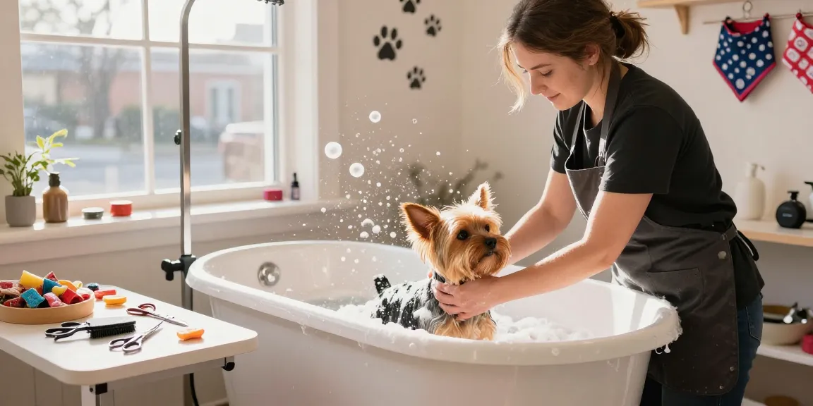 Fluffs Dog Grooming York provides a soothing atmosphere, showcasing expert grooming for dogs.