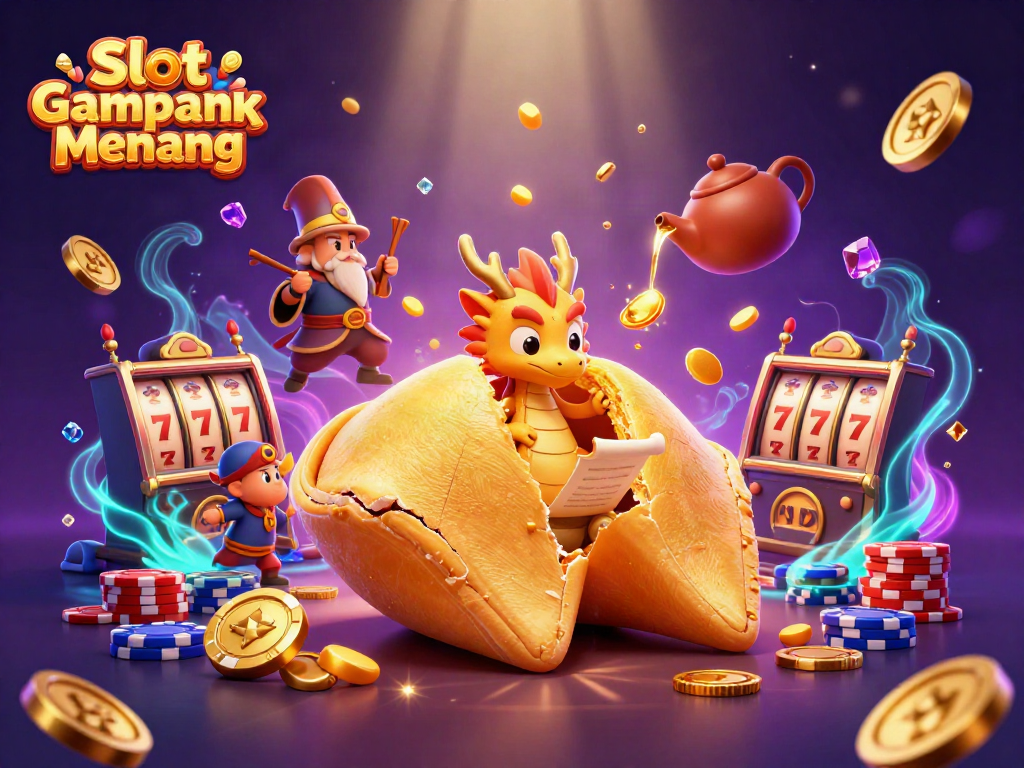 Spin to win with Slot Gampang Menang, vibrant 3D casino action featuring lucky sevens and golden treasures.