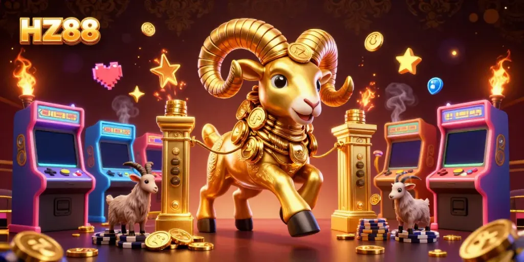 Experience winning thrills at HZ88 with vibrant casino gaming elements and dynamic 3D characters.