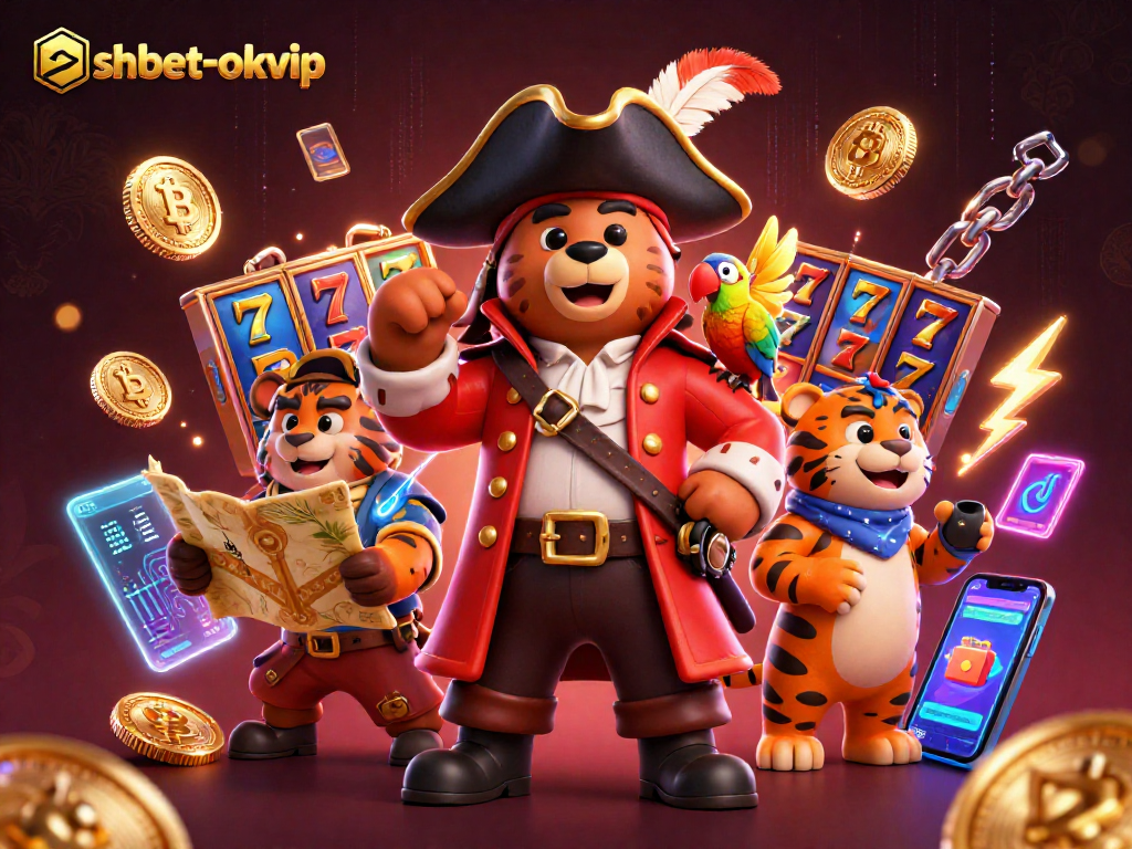 Engage in thrilling moments at shbet-okvip with vibrant slot reels and a pirate crew!