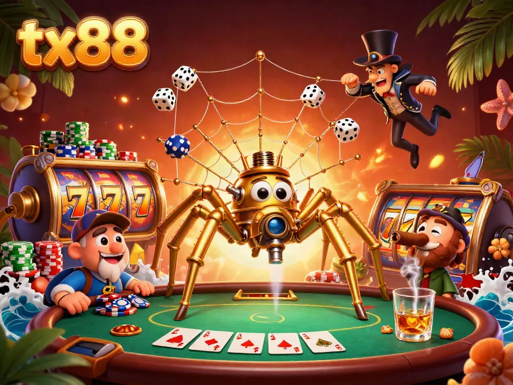 Experience thrilling gaming at tx88 with steampunk characters in a vibrant casino setting.