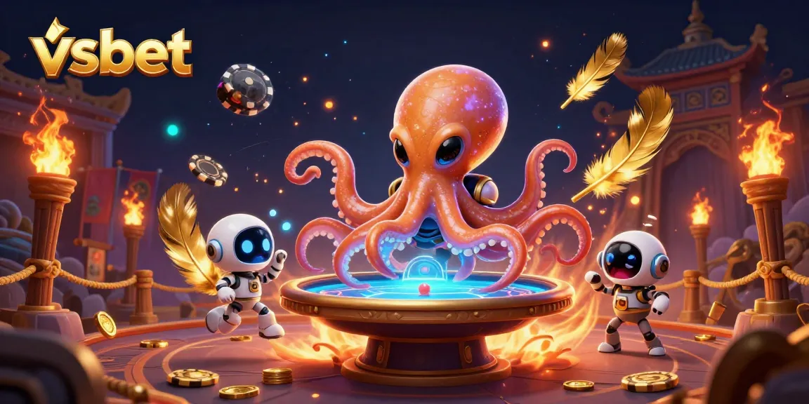 Engage in thrilling poker action with vsbet's vibrant cosmic illustration featuring alien characters and poker elements.