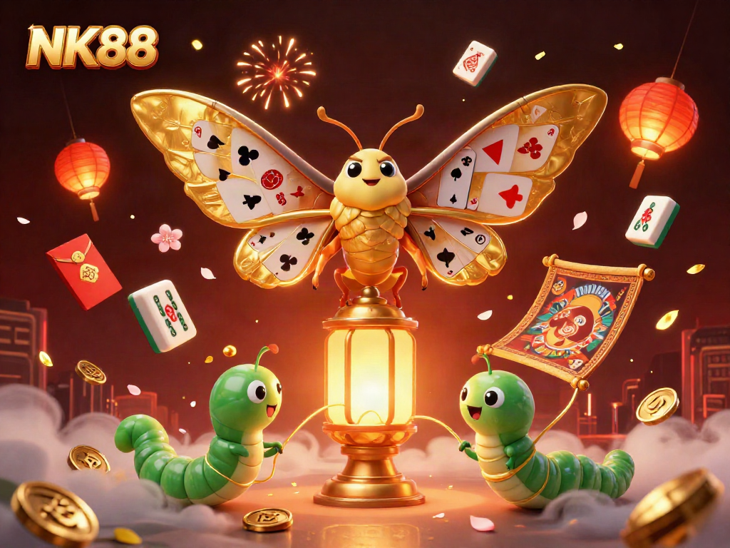 Experience thrilling casino adventures with NK88 in a vibrant 3D illustration of mythical games.