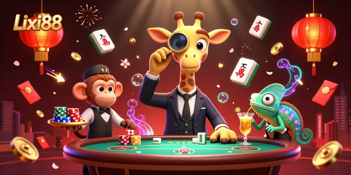 Engage in high-stakes fun at Lixi88 with vibrant characters and captivating casino elements.