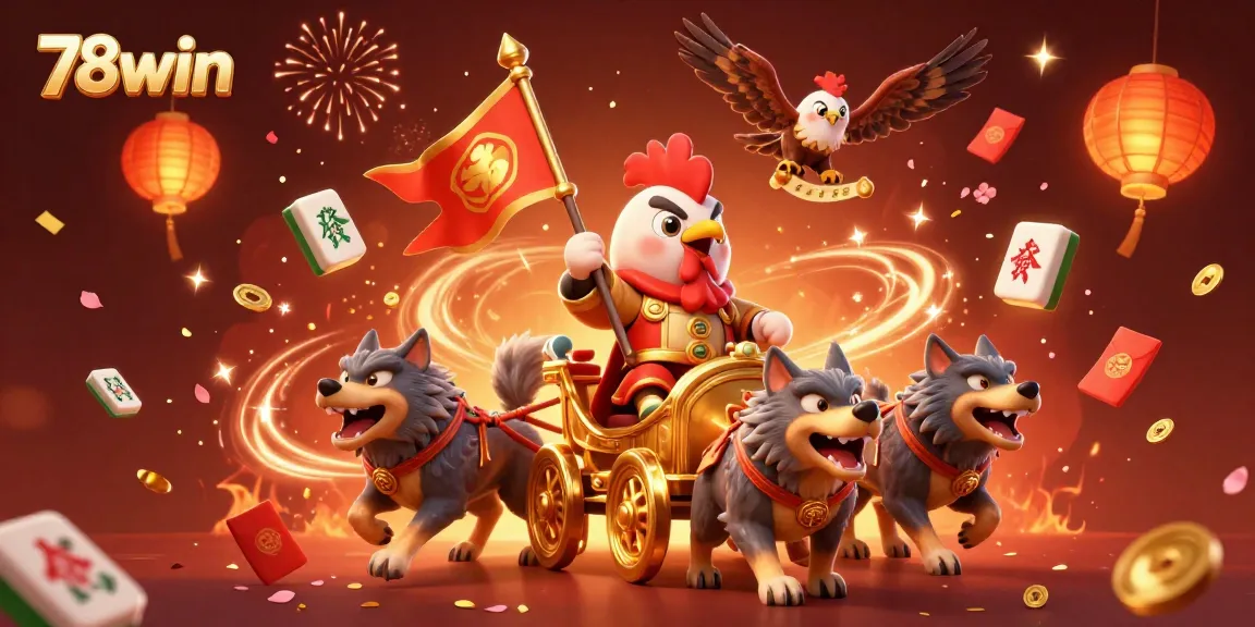 Experience high-stakes gaming thrills with the 78win rooster warlord, fierce wolves, and vibrant casino elements.