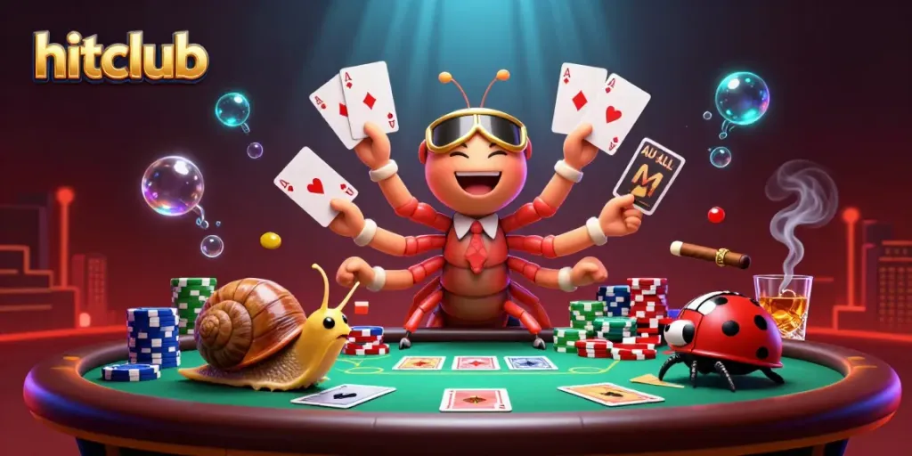 Experience thrilling gameplay at hitclub with a whimsical dealer and vibrant casino elements.