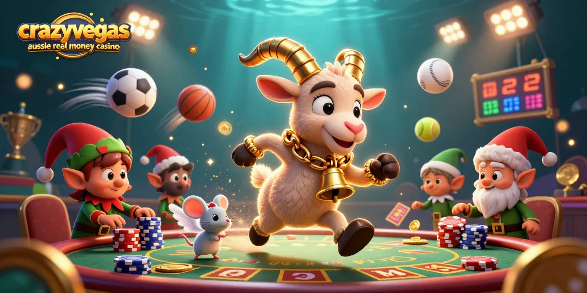 Experience the excitement of crazyvegas aussie real money casino with a festive 3D scene of gambling fun.