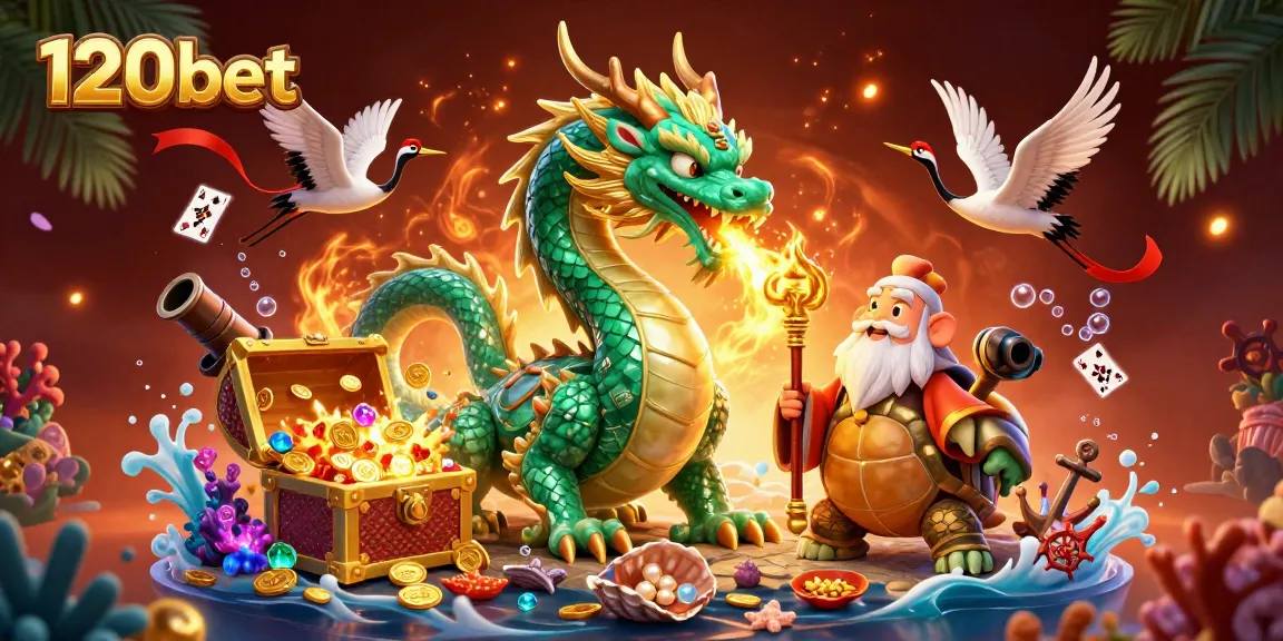 Engage with 120bet through an exciting 3D casino scene filled with dynamic characters and vibrant gaming elements.