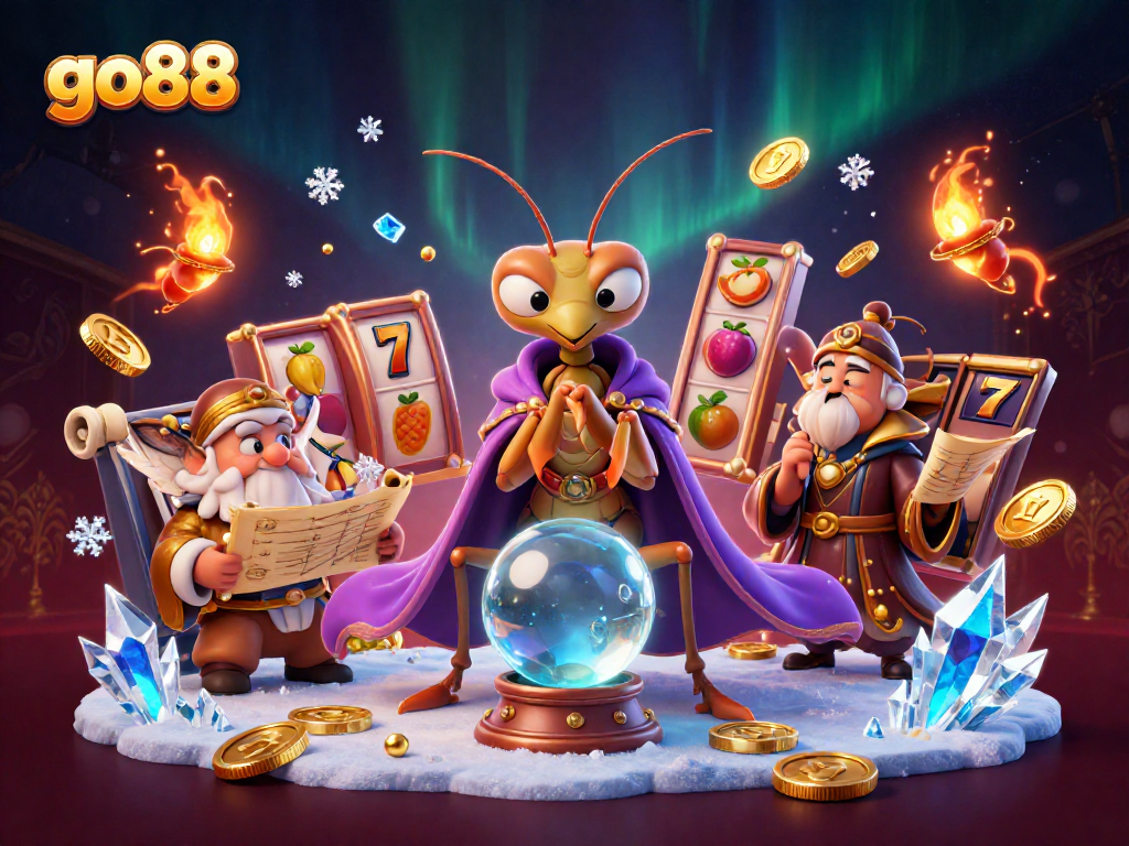 Win exciting jackpots with go88's immersive slots adventure, showcasing vibrant characters and electrifying casino elements.