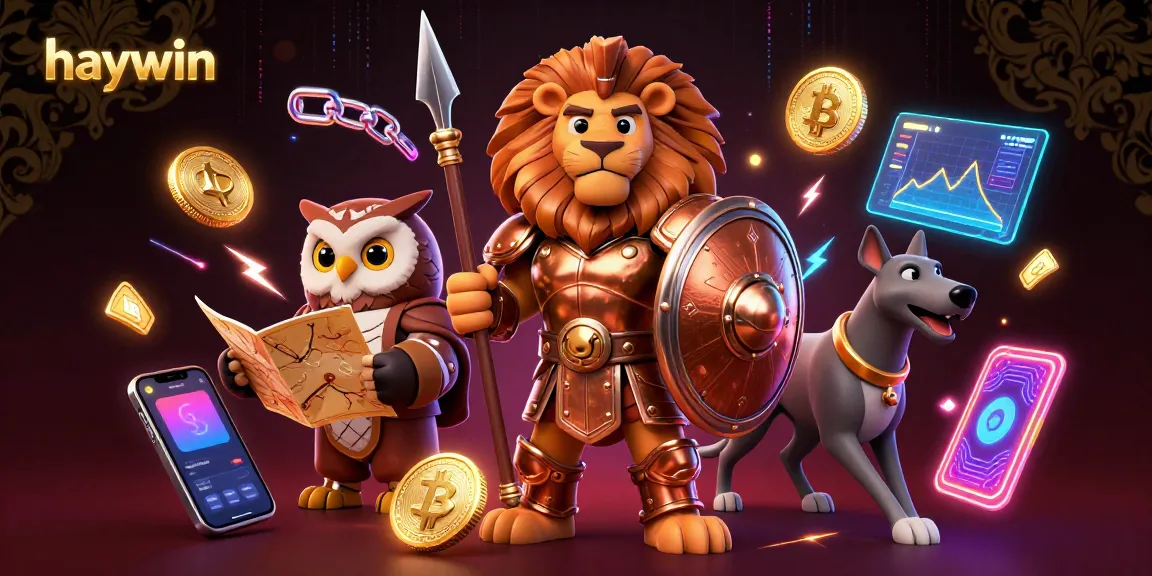 Join the excitement at haywin with a thrilling 3D casino scene featuring dynamic characters and crypto elements.