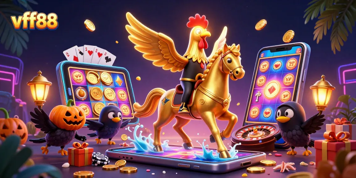 Experience excitement at vff88 with a vibrant scene showcasing characters and dynamic casino elements.