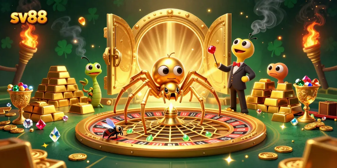 Spin the roulette with sv88 in a vibrant 3D illustration featuring thrilling casino elements.