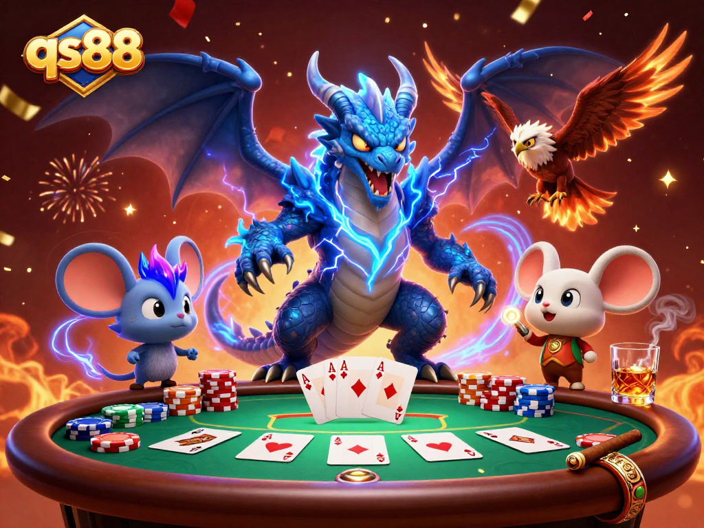 Experience the thrilling game action at qs88 with vibrant casino illustrations and dynamic elements.