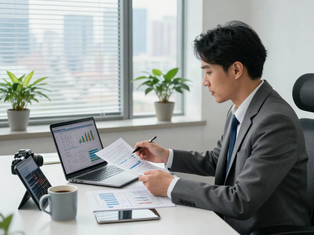Financial advisor discussing strategies to deposit 10k in a modern office.