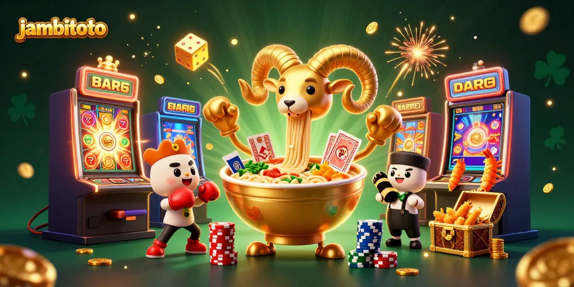 Experience thrilling wins with jambitoto in a lively online casino scene featuring dynamic characters.