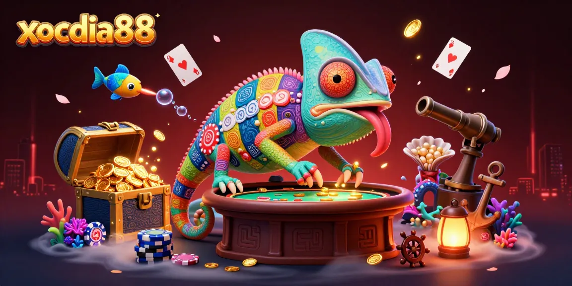 Xocdia88 offers dynamic gaming with a chameleon owner and treasure-filled underwater charm.