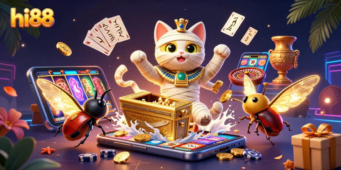 Spin to win with hi88 in an enchanting pyramid casino scene brimming with engaging elements.