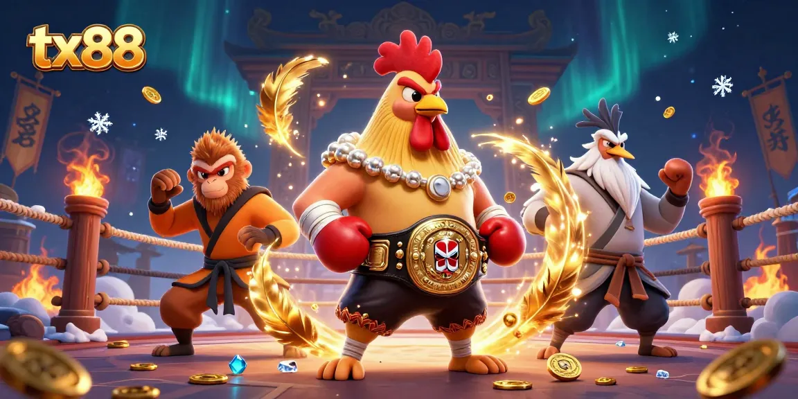 Engage with tx88 in an electrifying Muay Thai-themed casino battle scene filled with gold coins and cinematic effects.