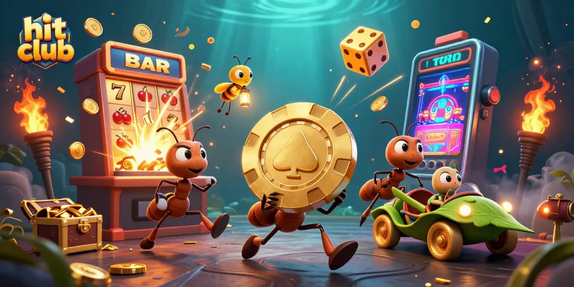 Join the excitement at hit club, where ants carry a giant poker chip through a casino tunnel!