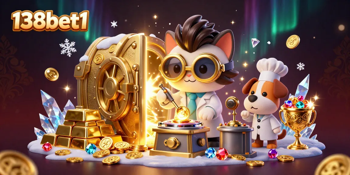 Join the fun at 138bet1 with thrilling gameplay and vibrant casino elements in a magical illustration.