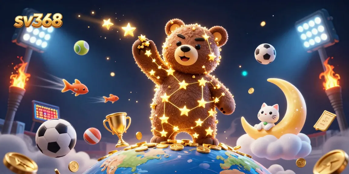 Win big at sv368 with immersive 3D casino-themed universe, featuring colorful characters and vibrant game elements.
