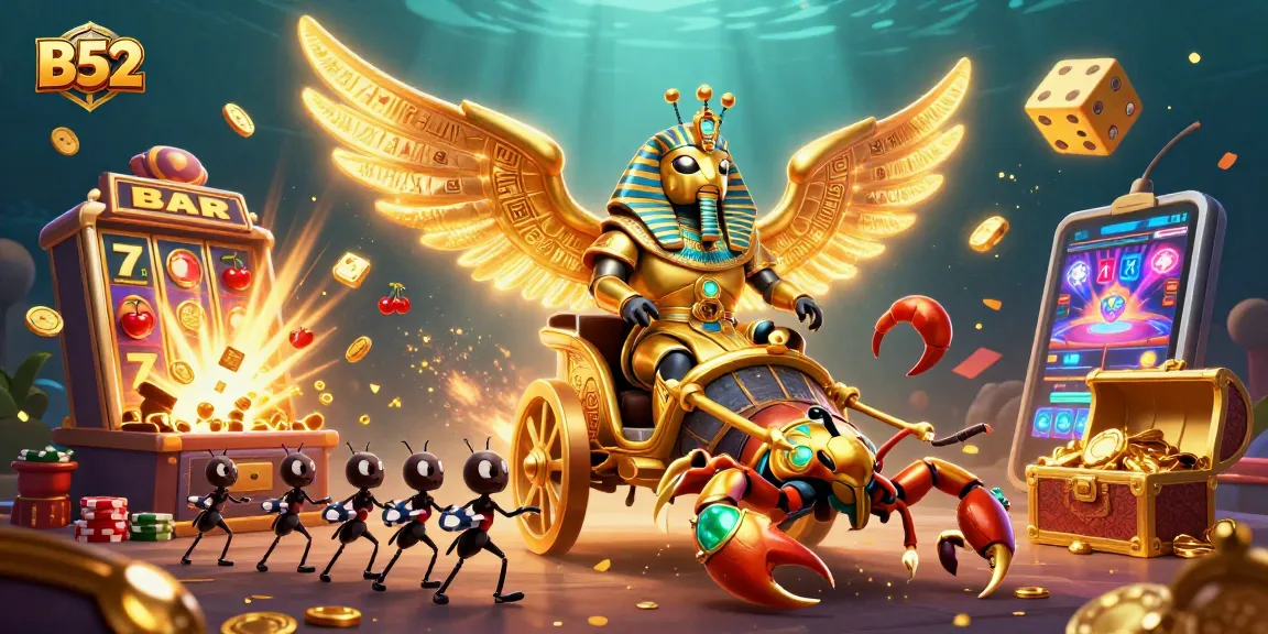 B52 engages players with vibrant casino-themed scene, featuring classic slot elements and lively animations.