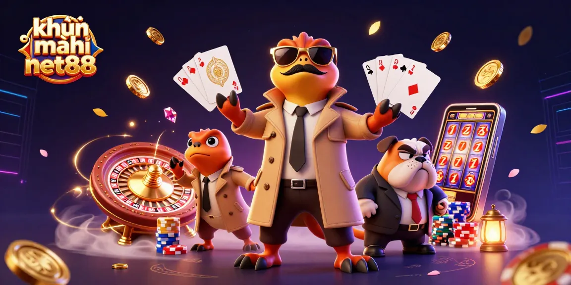 Join khuyến mãi net88 with cartoon raptors attempting entry into a casino, surrounded by riches.
