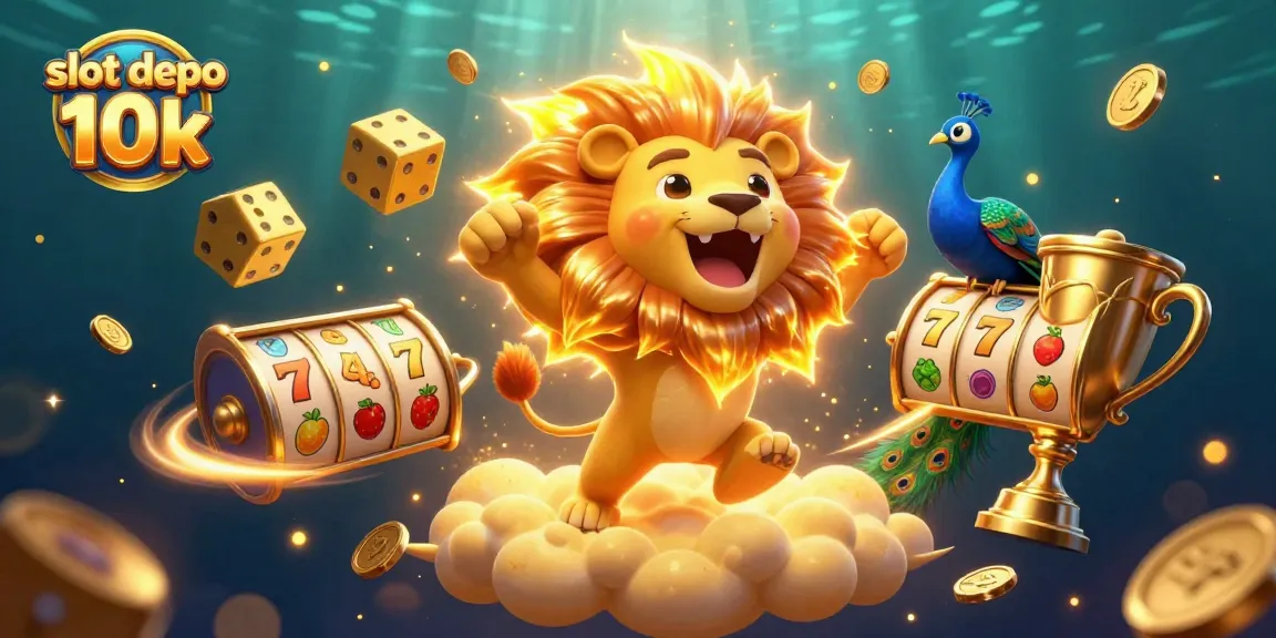 Experience thrilling gameplay with slot depo 10k as golden coins and lucky symbols fly around.
