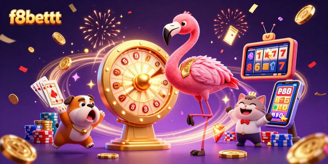 Catch the excitement at f8bettt with dynamic casino scenes featuring a vibrant game show host and thrilling prizes!