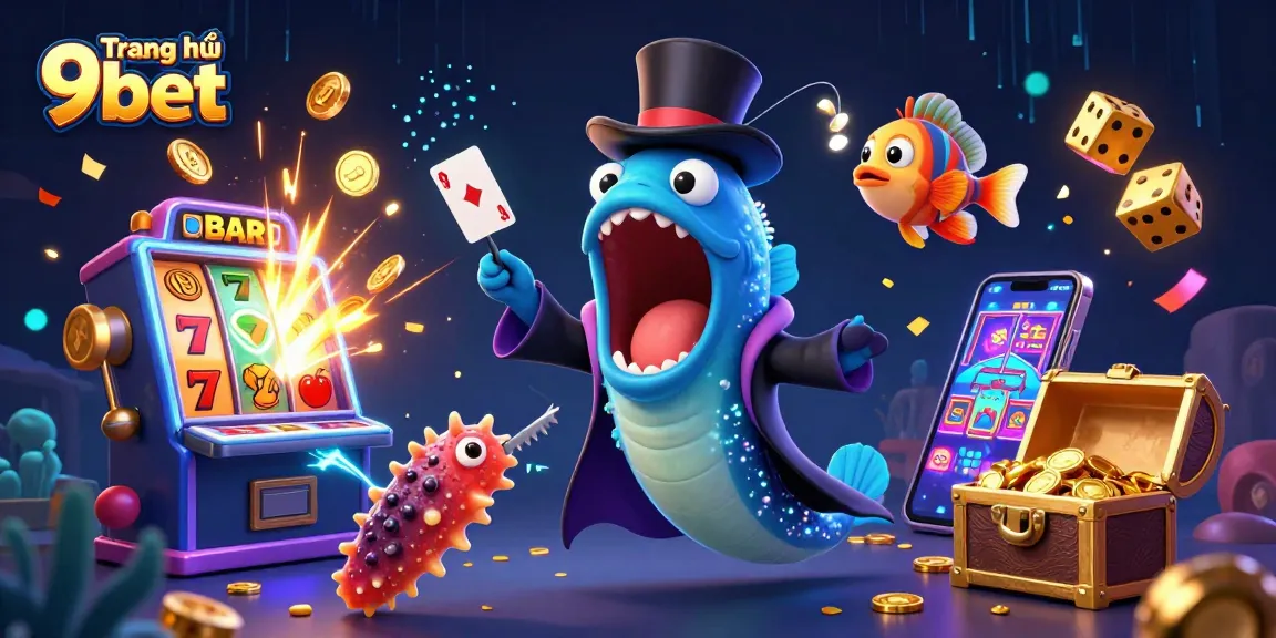 Engaging scene showcasing Trang chủ 9bet with a magical deep-sea casino theme, featuring vibrant characters and exciting game elements.