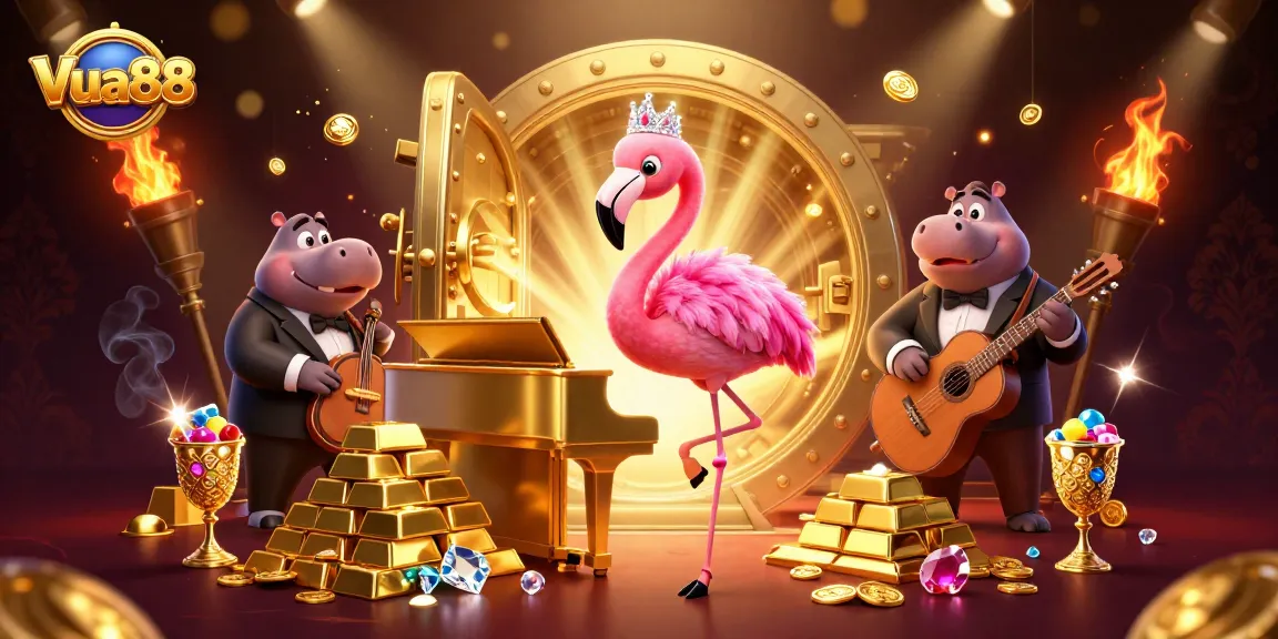 Experience the thrill of Vua88 with vibrant 3D casino scenes filled with treasures and lively characters.