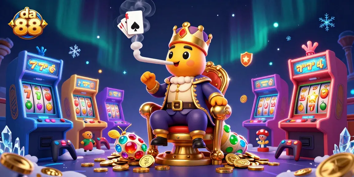 Play exciting games and win big with da 88 in this vibrant casino-themed illustration.