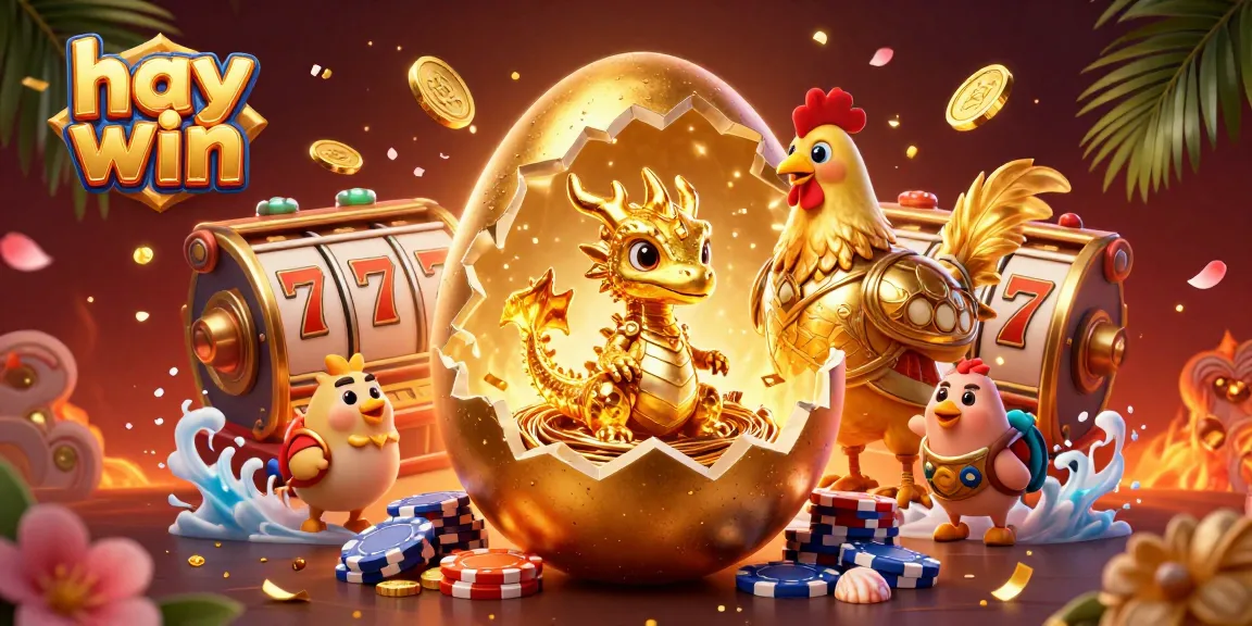 Experience excitement at hay win with a golden dragon guarding poker chips in a vibrant casino scene.
