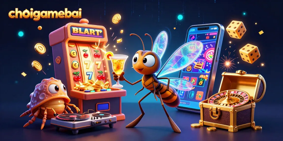 Join the excitement in choigamebai's thrilling casino world as a unique mosquito mascot cheers with golden cocktails.