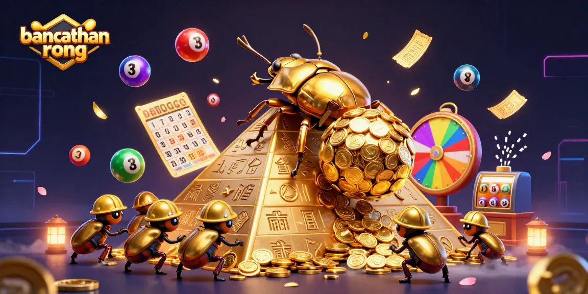 Engage with bancathanrong's dynamic lottery scene featuring colorful bouncing balls and golden treasures.