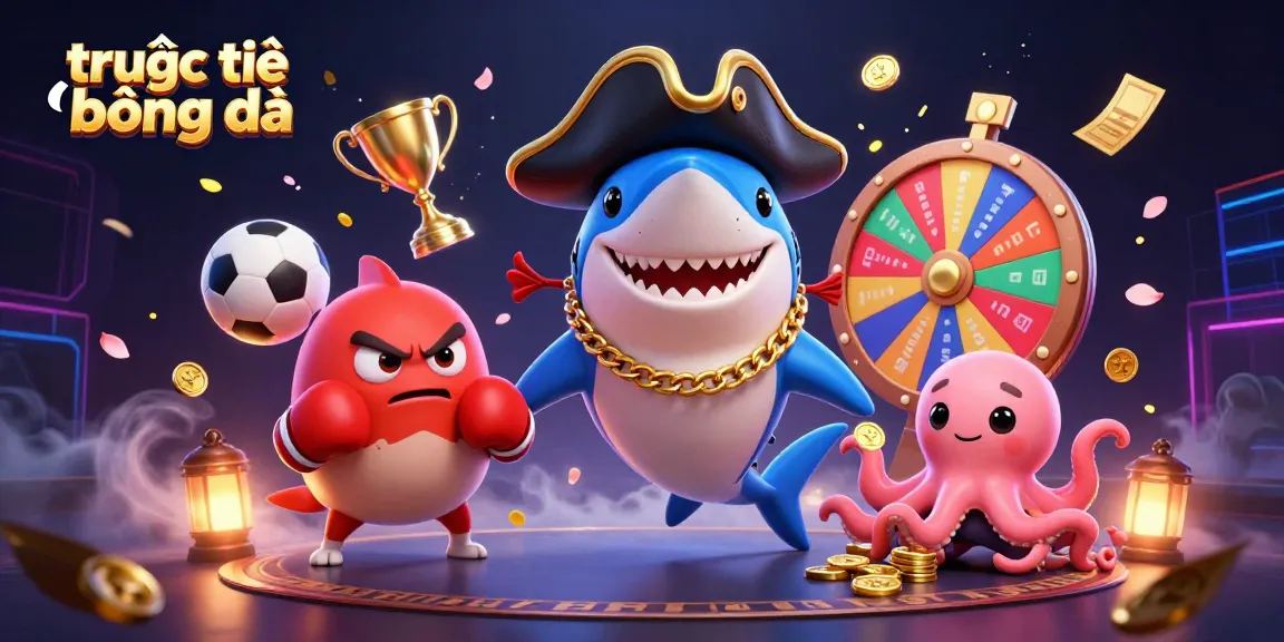 Engage with trực tiếp bóng đá thrills as a pirate shark, pufferfish, and octopus celebrate sports betting.