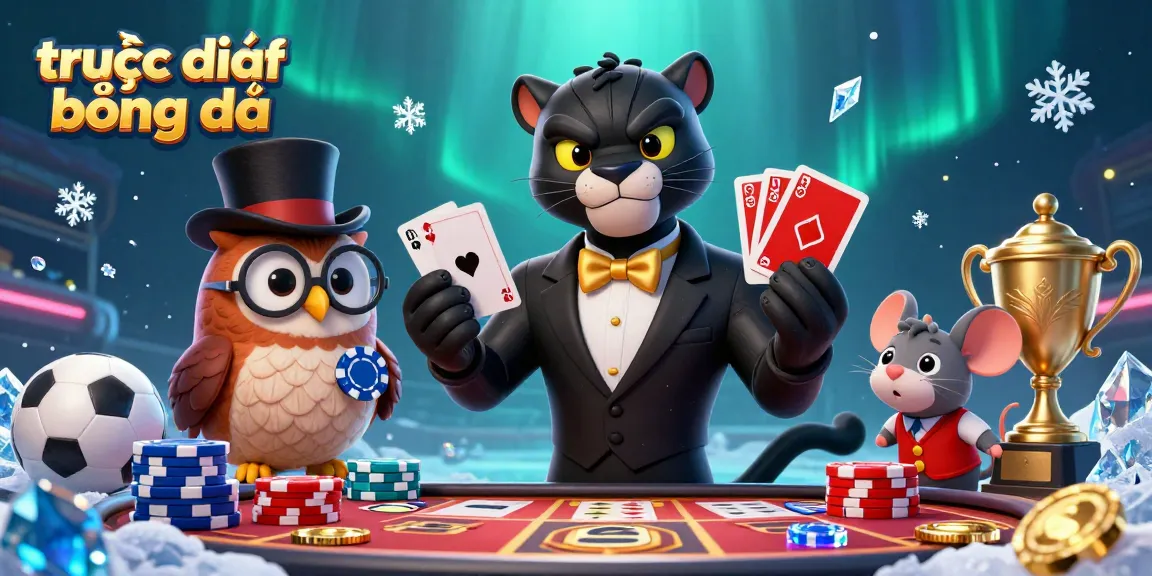 Experience the thrill of trực tiếp bóng đá as a stylish panther deals cards surrounded by betting elements.
