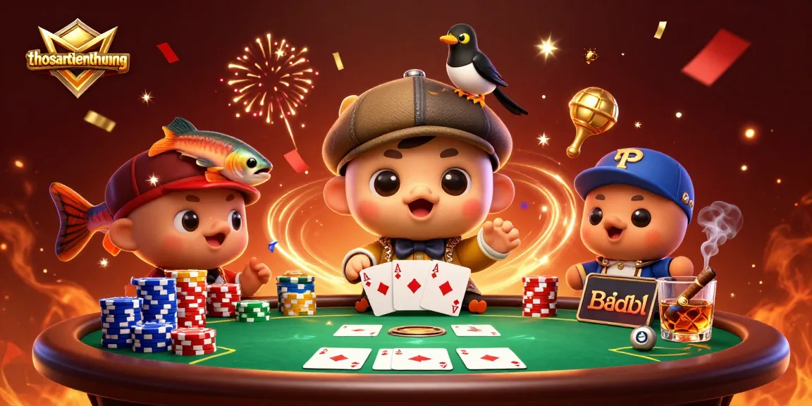 Join thosantienthuong in a thrilling casino adventure as they play poker with adorable characters and lavish winnings.