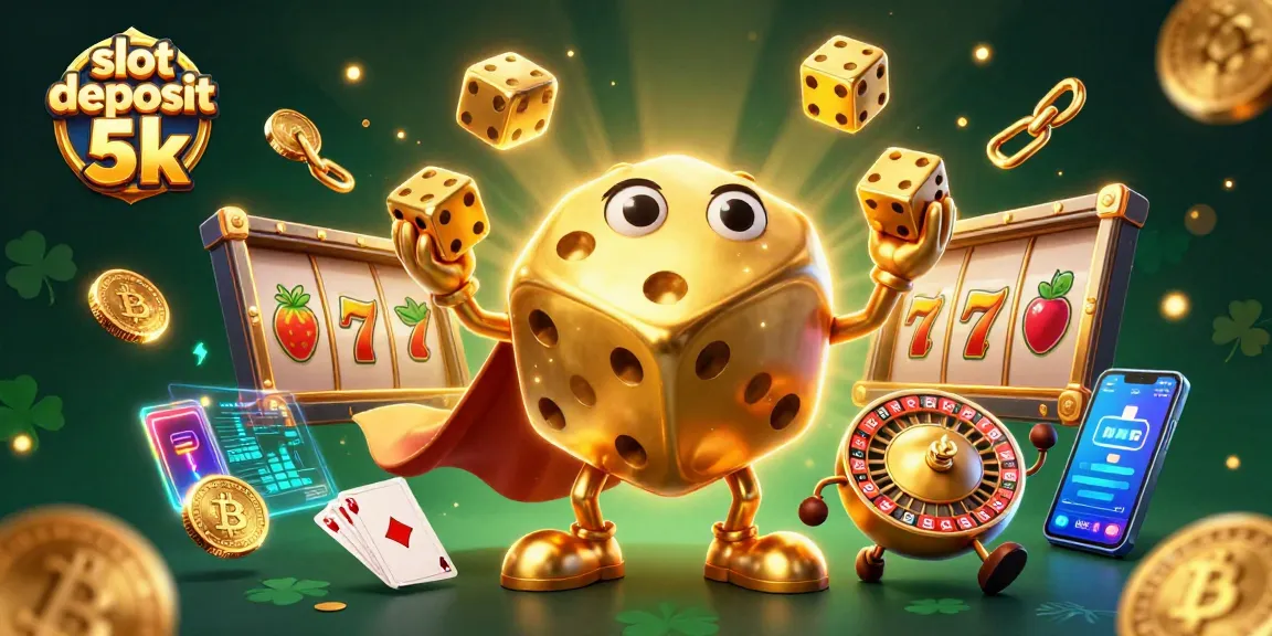 Engage in thrilling gameplay with slot deposit 5k featuring dynamic golden dice and casino elements.